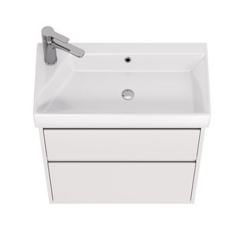 Тумба SLIM, 65 см, подвесная/напольная, 2 ящика, белый глянец — фото 5, Тумбы под раковину