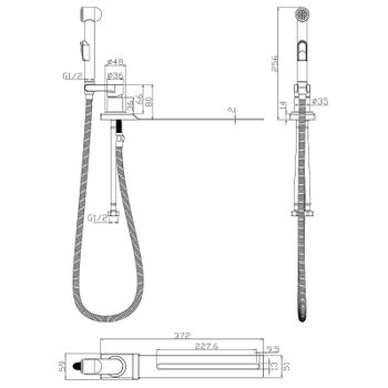 Гигиенический душ со смесителем Rossinka X25-56 Хром — фото 2, Гигиенические души