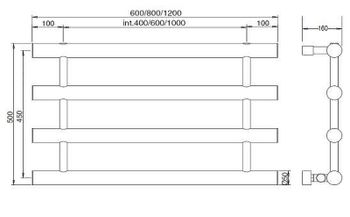 Водяной полотенцесушитель Margaroli Orizzonti 14426004CR Хром — фото 2, Водяные полотенцесушители