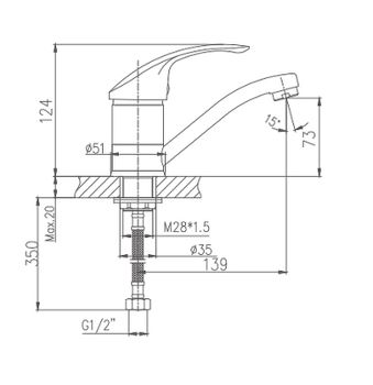 Смеситель для раковины Haiba HB4521-2 Хром — фото 2, Смесители для раковины