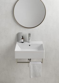 Раковина GSI Kube X 50 9447111 Белая — фото 4, Раковины подвесные