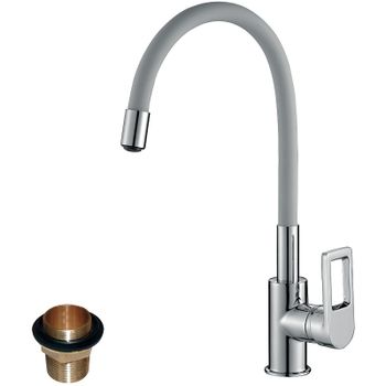 Смеситель для кухни Rossinka Z35-35U-Gray Хром Серый — фото 1, Смесители для кухни