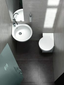 Раковина Hatria You and Me 46 R Y0H701 угловая Белая — фото 5, Мини-раковины