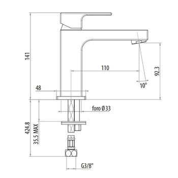 Смеситель для раковины Gattoni Kubik 2582/25NO Черный матовый — фото 2, Смесители для раковины