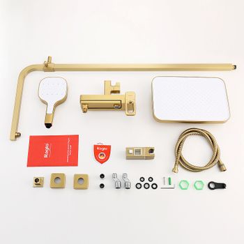 Душевая система Raglo R51.24.03 Золото матовое — фото 3, Душевые стойки