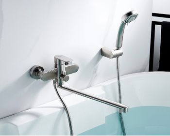 Смеситель для ванны Accoona H205 A71205 универсальный Нержавеющая сталь — фото 2, Смеситель для ванны