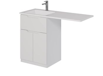 Тумба Vega, 60 см, напольная, 1 ящик, 2 дверцы, белый глянец — фото 2, Тумбы под раковину