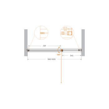 Душевая дверь CEZARES URBAN-B-12-100-C-CR — фото 2, Душевые двери в нишу