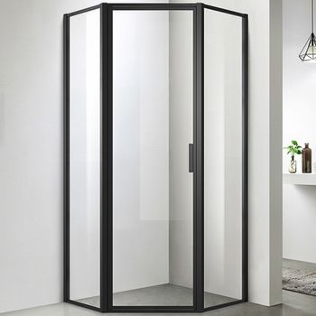 Душевой уголок Azario Richmond 90х90 AZ-NAG3231 900 профиль Черный стекло прозрачное — фото 1, Душевые уголки трапеция