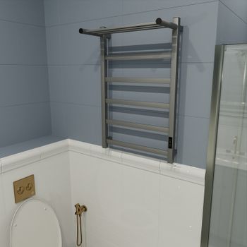 Электрический полотенцесушитель Маргроид 8110p профильный 810x500 8110p-8050-1083-7024 с полкой Граф — фото 4, Электрические полотенцесушители