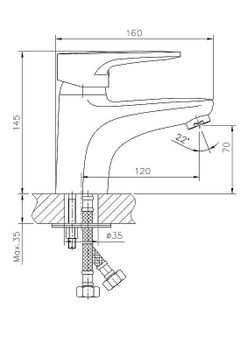 Смеситель для раковины Haiba HB1068 Хром — фото 2, Смесители для раковины