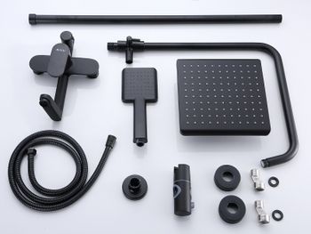 Душевая система Bond B01-9488 Черная матовая — фото 8, Душевые стойки