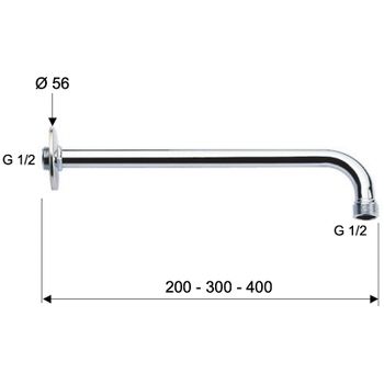 Кронштейн для верхнего душа Remer 34340 Хром — фото 2, Кронштейны для верхнего душа