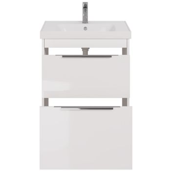 Тумба PRIME, 70 см, подвесная/напольная, 2 ящика, белый глянец — фото 6, Тумбы под раковину