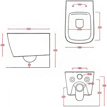 Унитаз Artceram A16 ASV003 40 00 подвесной Tortora без сиденья — фото 6, Подвесные унитазы