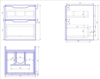 Тумба Q, 55 см, подвесная, 2 ящика, белый глянец — фото 7, Тумбы под раковину