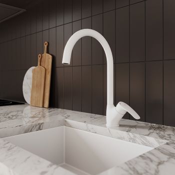 Смеситель для кухни Milardo Rora RORWT0JM05 Белый матовый — фото 8, Смесители для кухни