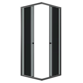 Душевое ограждение Niagara Eco NG-1009-14QT (90х90х190) квадрат,раздвижное,черный,стекло тонированно — фото 4, Квадратные душевые уголки