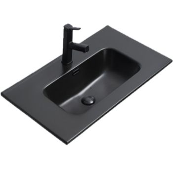Раковина CeramaLux 91 9090MMB Черная матовая — фото 1, Раковины встраиваемые сверху