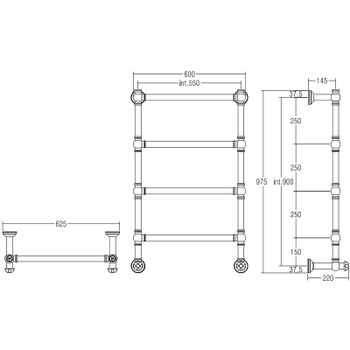 Водяной полотенцесушитель Margaroli Armonia 9-442-4 94425504GON Золото — фото 2, Водяные полотенцесушители