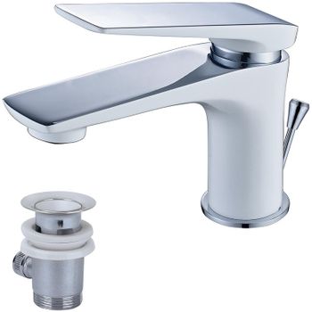 Смеситель для раковины Lemark Allegro LM5906CW Хром Белый — фото 1, Смесители для раковины