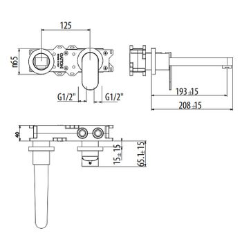 Смеситель для раковины Gattoni H2Omix7000 7003570NO Черный матовый — фото 2, Смесители для раковины
