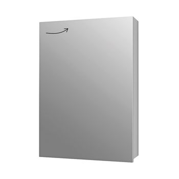 Шкаф зеркальный ALMI, 50 см, 1 дверца, 2 стеклянные полки, белый — фото 1, Зеркальные шкафы в ванную