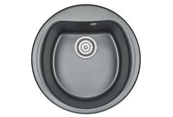 Granula-5101, ШВАРЦ (чёрный металлик), кухонная мойка, кварц — фото 1, Кухонные мойки