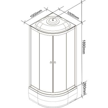 Душевая кабина Parly Classic CM101 100х100 7857 без гидромассажа — фото 2, Душевые кабины