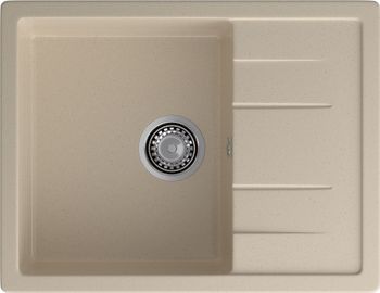 GRANFEST Мойка QUADRO 650L 1-чаша+крыло 650*500мм кашемир арт.GF- — фото 2, Кухонные мойки