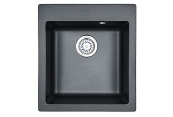 Granula-4201, ШВАРЦ (чёрный металлик), кухонная мойка, кварц — фото 1, Кухонные мойки