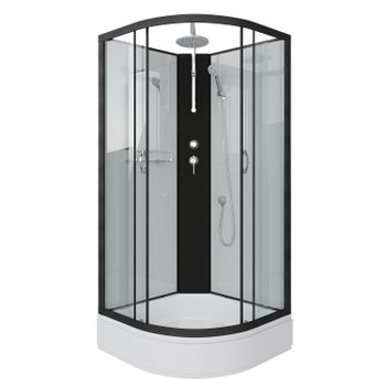 Душевая кабина Niagara Classic NG-6701-14BKT (90х90х210) средний поддон(26см),черный,стекло прозрачн — фото 1, Душевые кабины