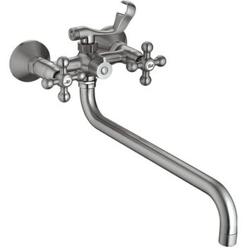 Смеситель для ванны Haiba HB2619-5 универсальный Сатин — фото 1, Смеситель для ванны