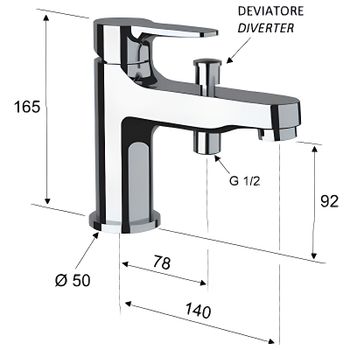 Смеситель на борт ванны Remer Musa M04VO Бронза — фото 2, Смесители на борт ванны