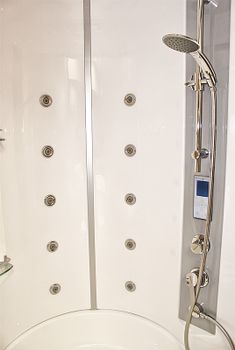 Душевой бокс Radomir Лаура 128x128 1-04-1-0-5-0871 с баней профиль Белый стекло матовое — фото 3, Душевые боксы