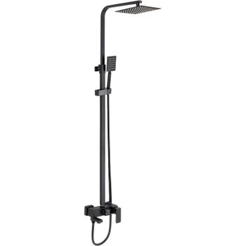 Душевая система D-Lin D10A15 Черная матовая — фото 1, Душевые стойки