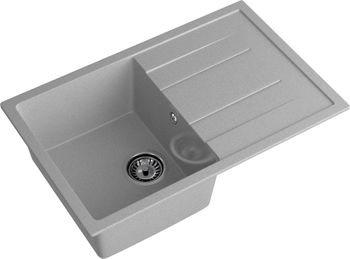 Товар: GRANFEST Мойка QUADRO 780L 1-чаша+крыло 770*495мм серый арт.GF- - фото 1 GRANFEST Мойка QUADRO 780L 1-чаша+крыло 770*495мм серый арт.GF- — фото 1, Кухонные мойки