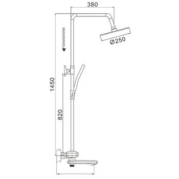 Душевая система Rose R39G R3936G Золото матовое — фото 2, Душевые стойки