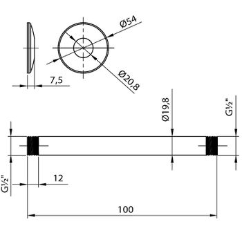 Кронштейн для верхнего душа Lemark LM8000C Хром — фото 2, Кронштейны для верхнего душа