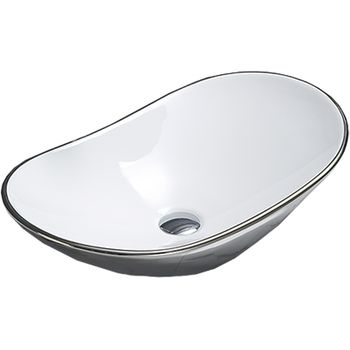 Раковина CeramaLux 61 7811ASW Серебряная — фото 1, Раковины накладные