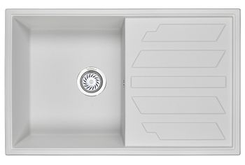 Granula-8002, АРКТИК (БЕЛЫЙ), кухонная мойка, кварц — фото 1, Кухонные мойки