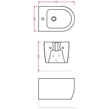 Биде Artceram Monet MNB001 01 00 подвесное Белое — фото 3, Биде подвесные