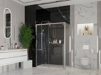 Душевой уголок Ambassador Intense 120x90 110021101IX-90IX профиль Хром стекло прозрачное — фото 6, Прямоугольные душевые уголки