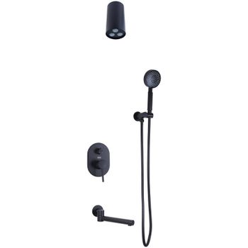 Душевая система Bronze de Luxe Scandi 14582-501B Черная — фото 1, Встраиваемые душевые комплекты