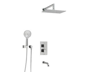 A171519 Thermo Встраиваемый комплект для ванны с верхней душевой насадкой, лейкой и изливом — фото 1, Встраиваемые душевые комплекты