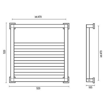Электрический полотенцесушитель Margaroli Quadri 8104704CRNB Хром — фото 2, Электрические полотенцесушители