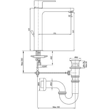 Смеситель для раковины E.C.A. Nita 102188048EX Хром — фото 2, Смесители для раковины