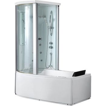 Акриловая ванна с душевой кабиной Gemy 170x85 G8040 C L с гидромассажем — фото 1, Акриловые ванны