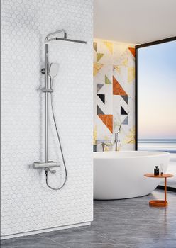 Душевая система Raglo R01.26 с термостатом Хром — фото 4, Душевые стойки