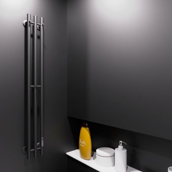 Электрический полотенцесушитель Маргроид Inaro 1200x120 Inaro3v-12012-1049-9005R правый Черный матов — фото 5, Электрические полотенцесушители